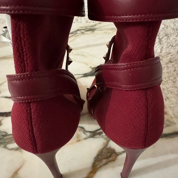 Burgundy, Valentino, heeled boots - Picture 3 of 4